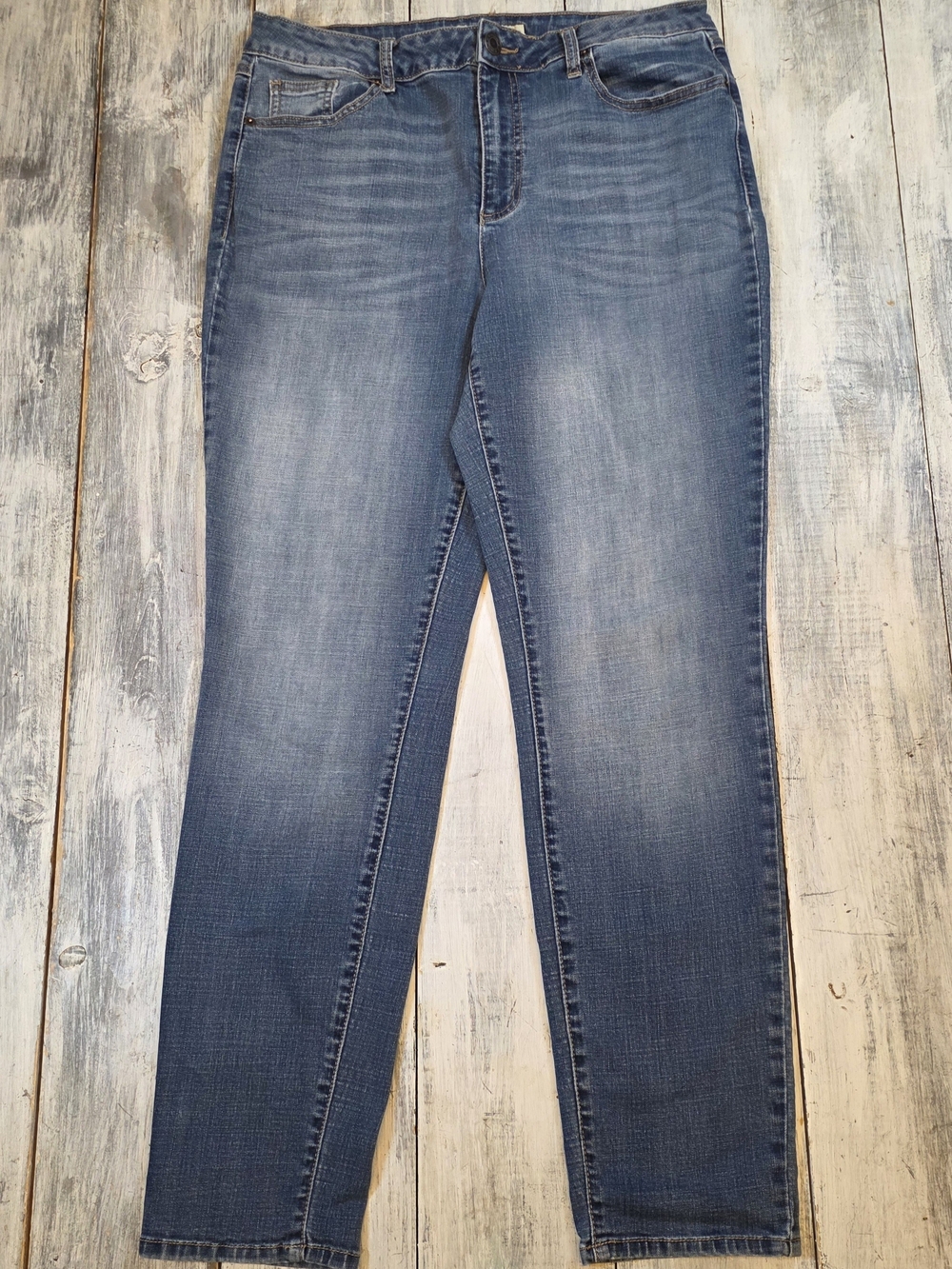 Cato 1946 Slim High-Rise Skinny Jeans in Medium Blue sz 14